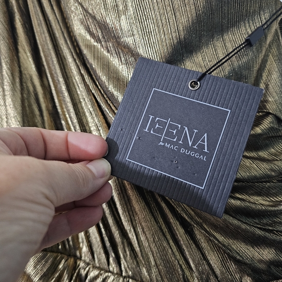 MAC DUGGAL METALLIC DRAPED ONE SHOULDER GRECIAN Dress Gown Size 8 - Picture 6 of 6